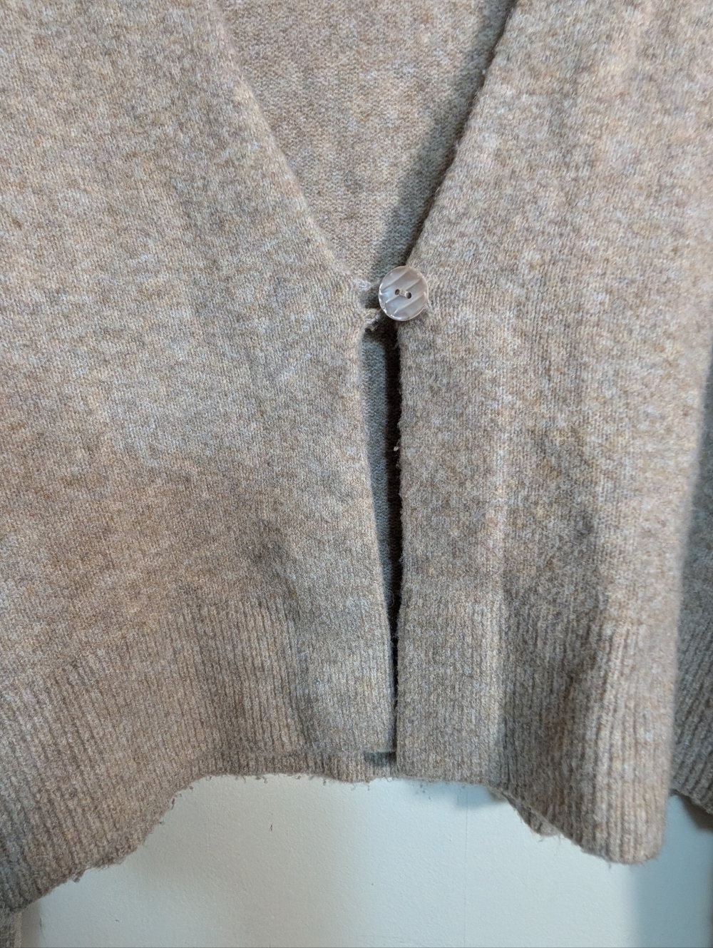 Abercrombie & Fitch Tan One Button Ultra Soft Cardigan Sweater - Picture 5 of 8